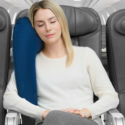 Adjustable Inflatable Travel Pillow with Seat Strap